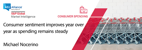 Consumer sentiment improves year over year as spending remains steady